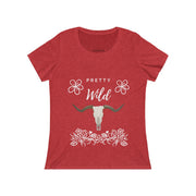 Pretty Wild Longhorn skull Relaxed Jersey Short Sleeve Tee - Open Your heart boutique