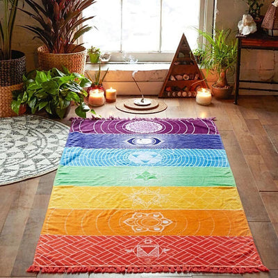 Chakra Reiki Beach Mat Mandala Blanket Wall Hanging - Open Your heart boutique