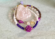 Dream Bracelet with Rose Quartz, Amethyst, Citrine and Prehnite - Open Your heart boutique