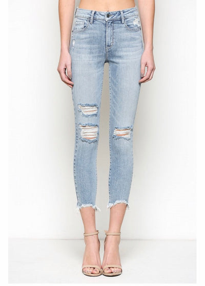 Chelsea Light Wash Distressed High Rise Skinny - Open Your heart boutique